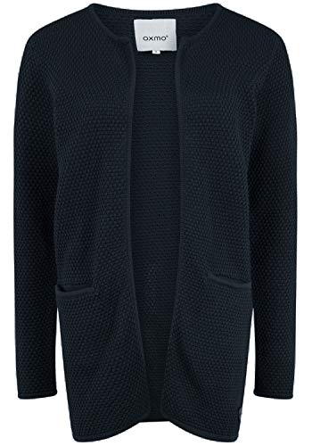 OXMO Hilda Damen Lange Strickjacke Feinstrick Cardigan Longstrickjacke, Größe:M, Farbe:Total Eclipse (194010) von OXMO