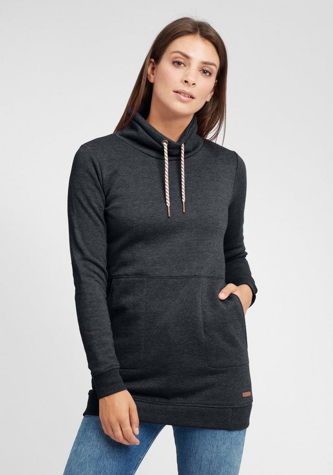 OXMO Hoodie OXVilma Sweatpullover lang geschnitten mit Kordelzug von OXMO