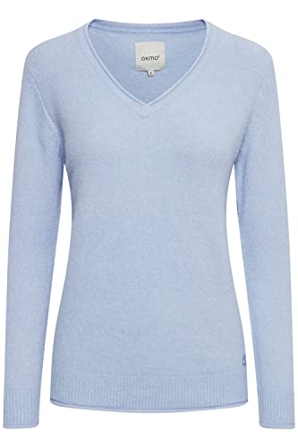 OXMO Ilva Damen Strickpullover Feinstrick Pullover, Größe:L, Farbe:Brunnera Blue Melange (1639221) von OXMO