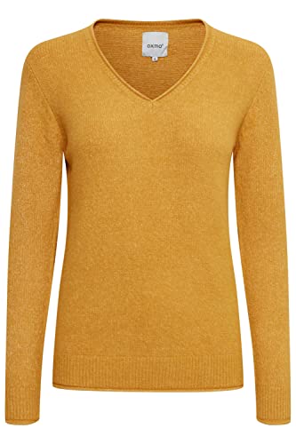 OXMO Ilva Damen Strickpullover Feinstrick Pullover, Größe:L, Farbe:Honey Mustard Melange (1710471) von OXMO
