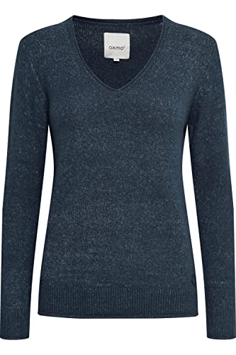 OXMO Ilva Damen Strickpullover Feinstrick Pullover, Größe:M, Farbe:Total Eclipse Melange (1940101) von OXMO