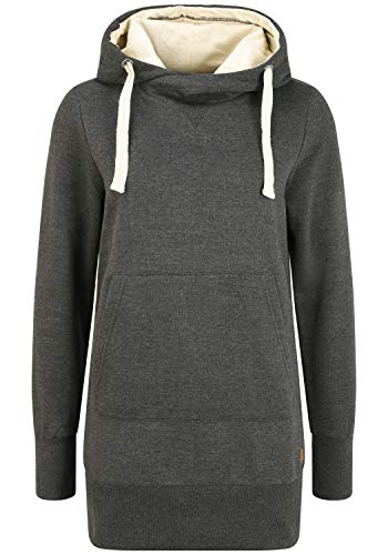 OXMO Jenny Damen Kapuzenpullover Hoodie Pullover mit Kapuze, Größe:L, Farbe:Charcoal (70818) von OXMO