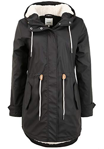 OXMO Jolina Damen Regenmantel Regenjacke Übergangsjacke, Größe:XS, Farbe:Black (194007) von OXMO