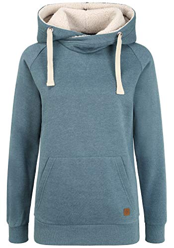 OXMO Julia Pile Damen Kapuzenpullover Hoodie Pullover Mit Kapuze Und Teddy-Fell, Größe:M, Farbe:Ensign Blue Teddy (70260) von OXMO