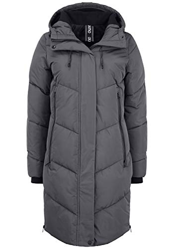 OXMO OXJuna Damen Wintermantel Parka Mantel mit Kapuze Gummizug Reißverschlusstaschen Seiten-Reißverschlüsse Regular fit, Größe:S, Farbe:Iron Gate (193910) von OXMO