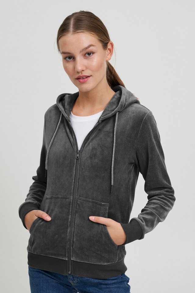 OXMO Kapuzensweatjacke OXNicky Kapuzenpullover aus Nicki-Stiff von OXMO