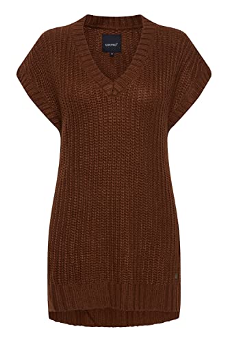 OXMO Lene Damen Strick-Shirt mit kurzen Ärmeln, Größe:S, Farbe:Tortoise Shell (191241) von OXMO