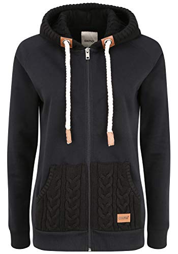 OXMO Matilda Damen Sweatjacke Kapuzenjacke Hoodie mit Kapuze, Größe:M, Farbe:Black (799000) von OXMO