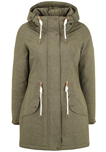 OXMO Melly Damen Übergangsmantel Parka Lange Jacke mit Kapuze, Größe:L, Farbe:Dusty Olive (180515) von OXMO