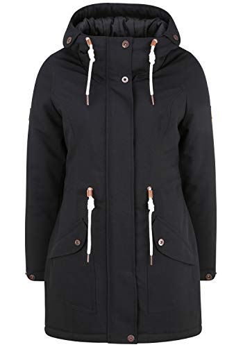 OXMO Melly Damen Übergangsmantel Parka Lange Jacke mit Kapuze, Größe:M, Farbe:Black (194007) von OXMO