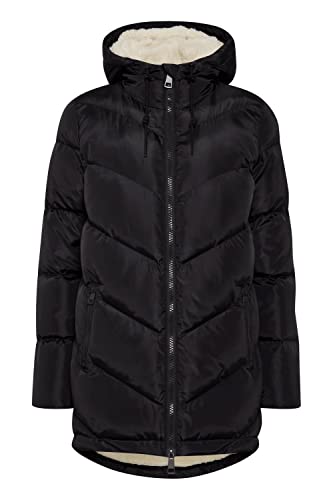 OXMO Naara Damen Steppmantel Wintermantel Winterjacke gefüttert mit hochabschließendem Kragen, Größe:L, Farbe:Black (194007) von OXMO