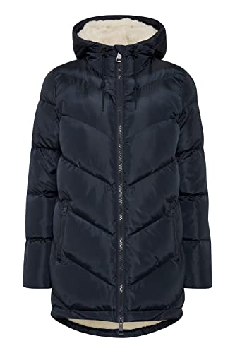 OXMO Naara Damen Steppmantel Wintermantel Winterjacke gefüttert mit hochabschließendem Kragen, Größe:M, Farbe:Total Eclipse (194010) von OXMO