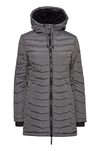 OXMO Nelly Damen Steppmantel Wintermantel Winterjacke gefüttert mit Kapuze, Größe:L, Farbe:Smoked Pearl (180000) von OXMO