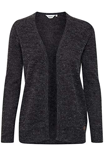 OXMO Nena Damen Feinstrick Cardigan. Größe:XL. Farbe:Charcoal Mix (200278) von OXMO