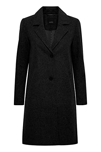 OXMO Neta Damen Wintermantel Wollmantel Winterjacke gefüttert mit Reverskragen, Größe:S, Farbe:Black (194007) von OXMO