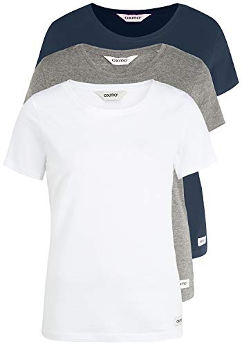 OXMO OTTA Damen T-Shirt Kurzarm Shirt mit Rundhalsausschnitt 3er Pack, Größe:XXL, Farbe:1 (7999913) von OXMO