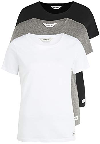 OXMO OTTA Damen T-Shirt Kurzarm Shirt mit Rundhalsausschnitt 3er Pack, Größe:XXL, Farbe:3 (7999915) von OXMO