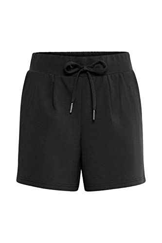 OXMO OXAnnik Damen Sweatshorts Bermuda Shorts Kurze Hose elastischer Bund mit Kordeln Regular Fit, Größe:L, Farbe:Black (194007) von OXMO