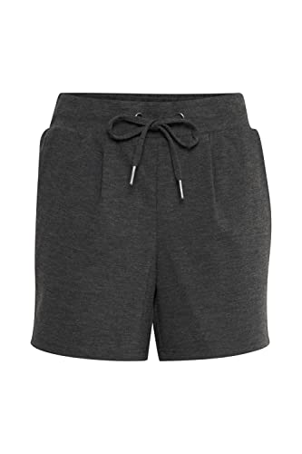 OXMO OXAnnik Damen Sweatshorts Bermuda Shorts Kurze Hose elastischer Bund mit Kordeln Regular Fit, Größe:XL, Farbe:Medium Grey Melange (200687) von OXMO