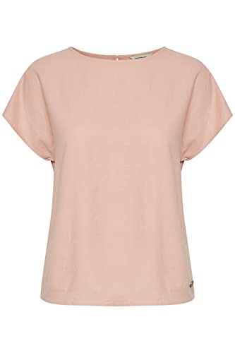 OXMO OXArnora Damen Bluse aus Leinenmix Blusenkleid, Größe:38, Farbe:Coral Cloud (151415) von OXMO