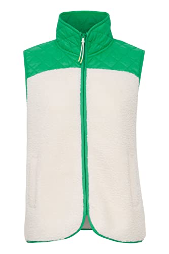 OXMO OXBetty Damen Weste Fleece Outdoor Weste hochwertiges Teddy Material Reißverschluss mit hochabschließendem Kragen Regular Fit, Größe:S, Farbe:Mint Mix (201742) von OXMO