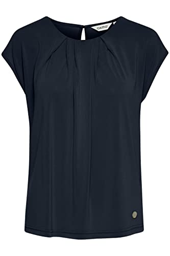 OXMO OXBjalla Jersey Top Damen Shirt Bluse mit Rundhalsausschnitt und kurzen Ärmeln, Größe:XS, Farbe:Total Eclipse (194010) von OXMO