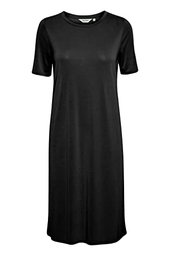 OXMO OXBrinja Damen Freizeitkleid Kleid T-Shirt-Kleid Midi mit kurzen Ärmeln, Größe:S, Farbe:Black (194007) von OXMO