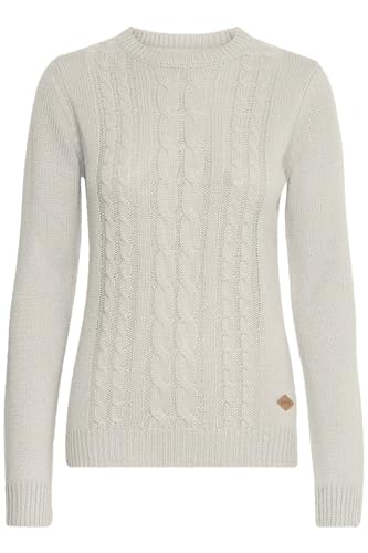 OXMO OXCarryone Damen Strickpullover Pullover mit Rundhals Label-Badge Regular fit, Größe:XS, Farbe:MID Grey (792842) von OXMO