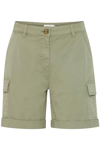 OXMO OXChanice Damen Cargoshorts Shorts Bermuda Kurze Hose mit Eingrifftaschen Gürtelschlaufen Baumwollmischung Regular fit, Größe:38, Farbe:Seagrass (166008) von OXMO
