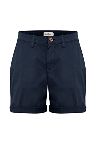 OXMO OXCharline Damen Shorts Bermuda Kurze Hose Chino mit Gürtelschlaufen Regular Fit, Größe:38, Farbe:Total Eclipse (194010) von OXMO