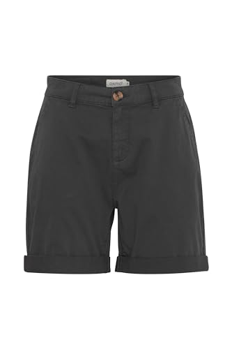 OXMO OXCharline Damen Shorts Chinoshorts Kurze Hose mit Eingrifftaschen Gürtelschlaufen Baumwollmischung Regular fit, Größe:38, Farbe:Ebony (194104) von OXMO