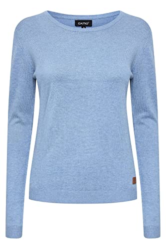 OXMO OXEdda Damen Strickpullover Feinstrick Pullover mit Rundhalsausschnitt, Größe:L, Farbe:Stonewash Melange (1739171) von OXMO