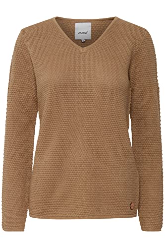OXMO OXHanna Damen Strickpullover Feinstrick Pullover mit V-Ausschnitt 100% Baumwolle Regular fit, Größe:M, Farbe:Kelp (171022) von OXMO