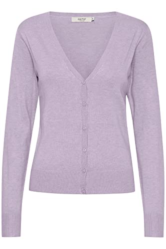 OXMO OXHelene - 21800077 ME Damen Strickjacke Cardigan Fein-Strick, Größe:L, Farbe:Purple Rose Melange (1537161) von OXMO