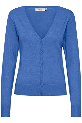 OXMO OXHelene - 21800077 ME Damen Strickjacke Cardigan Fein-Strick, Größe:S, Farbe:Strong Blue Melange (1840511) von OXMO