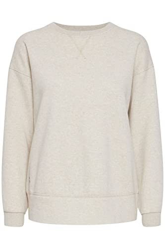 OXMO OXHolma Damen Sweatshirt Pullover Sweater mit Rundhals-Ausschnitt, Größe:L, Farbe:Oatmeal Melange (1304011) von OXMO