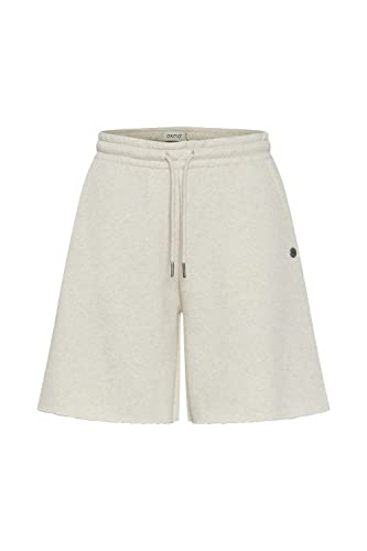 OXMO OXHope Damen Sweatshorts Bermuda Shorts Kurze Hose mit ausgefranster Kante Regular Fit, Größe:L, Farbe:Oatmeal Melange (1304011) von OXMO