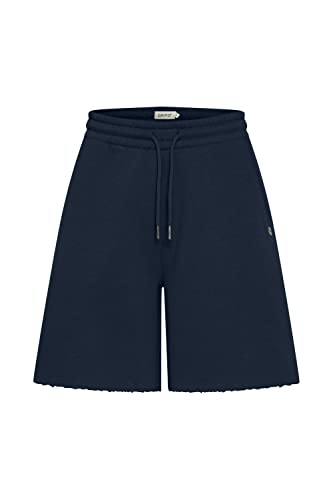 OXMO OXHope Damen Sweatshorts Bermuda Shorts Kurze Hose mit ausgefranster Kante Regular Fit, Größe:L, Farbe:Total Eclipse (194010) von OXMO