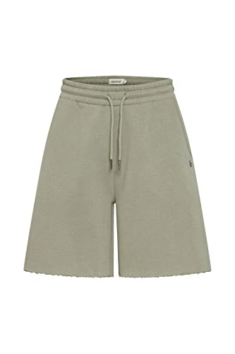 OXMO OXHope Damen Sweatshorts Bermuda Shorts Kurze Hose mit ausgefranster Kante Regular Fit, Größe:XL, Farbe:Seagrass (166008) von OXMO