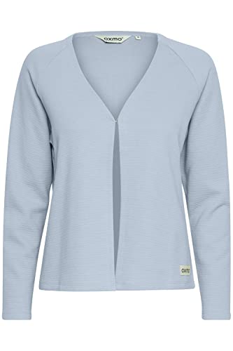 OXMO OXJonia Damen Cardigan Sweatjacke Sweatcardigan mit Raglanärmeln Verschluss mit Haken und Öse, Größe:L, Farbe:Kentucky Blue (153915) von OXMO