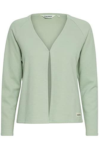 OXMO OXJonia Damen Cardigan Sweatjacke Sweatcardigan mit Raglanärmeln Verschluss mit Haken und Öse, Größe:M, Farbe:Frosty Green (155706) von OXMO