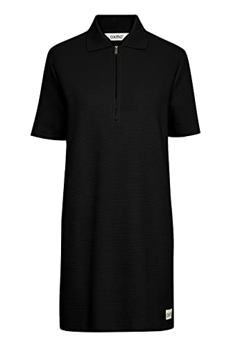 OXMO OXJonna Damen Freizeitkleid Kleid Polokleid Polokragen Kurze Ärmel, Größe:M, Farbe:Black (194007) von OXMO