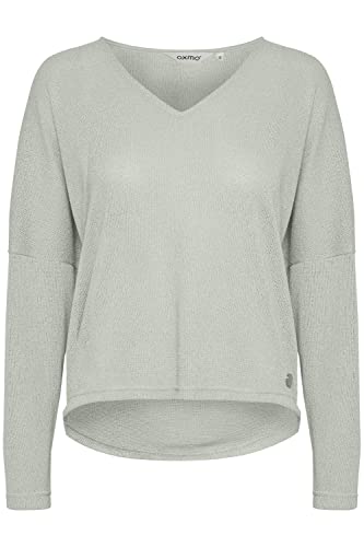 OXMO OXKatla Damen Strickpullover Feinstrick Pullover mit V-Ausschnitt, Größe:XL, Farbe:Aqua Gray (155205) von OXMO