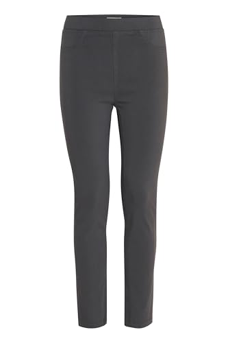 OXMO OXKeily Damen Jeggings Treggings Hose Stoffhose mit Gummizug Eingrifftaschen Label-Details leicht elastisch Slim fit, Größe:M, Farbe:Ebony (194104) von OXMO