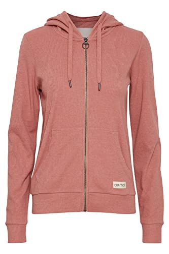 OXMO OXLova Damen Sweatjacke Kapuzenjacke Hoodie mit Kapuze, Größe:L, Farbe:Ash Rose Melange (1715141) von OXMO