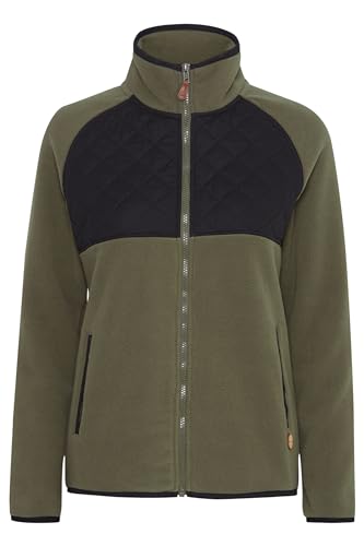 OXMO OXMalin Damen Fleecejacke Sweatjacke Jacke mit Stehkragen, Größe:XL, Farbe:Dusty Olive (180515) von OXMO