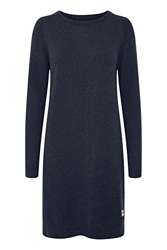 OXMO OXMareen Damen Strickkleid Feinstrickkleid Kleid mit Rundhalsausschnitt, Größe:2XL, Farbe:Total Eclipse Melange (1940101) von OXMO