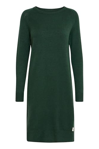 OXMO OXMareen Damen Strickkleid Feinstrickkleid Kleid mit Rundhalsausschnitt Seitenschlitze Rippbündchen Regular fit, Größe:M, Farbe:Scarab (195350) von OXMO