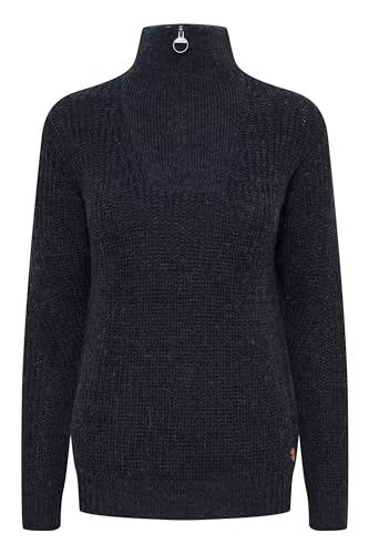 OXMO OXNancy - 21800126ME Damen Strickpullover Troyer Grobstrick Pullover, Größe:XXL, Farbe:Total Eclipse Melange (1940101) von OXMO