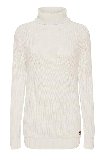 OXMO OXNanna Strickpullover Damen Grobstrickpullover Pullover mit Rollkragen Regular Fit, Größe:L, Farbe:Cloud Dancer (114201) von OXMO